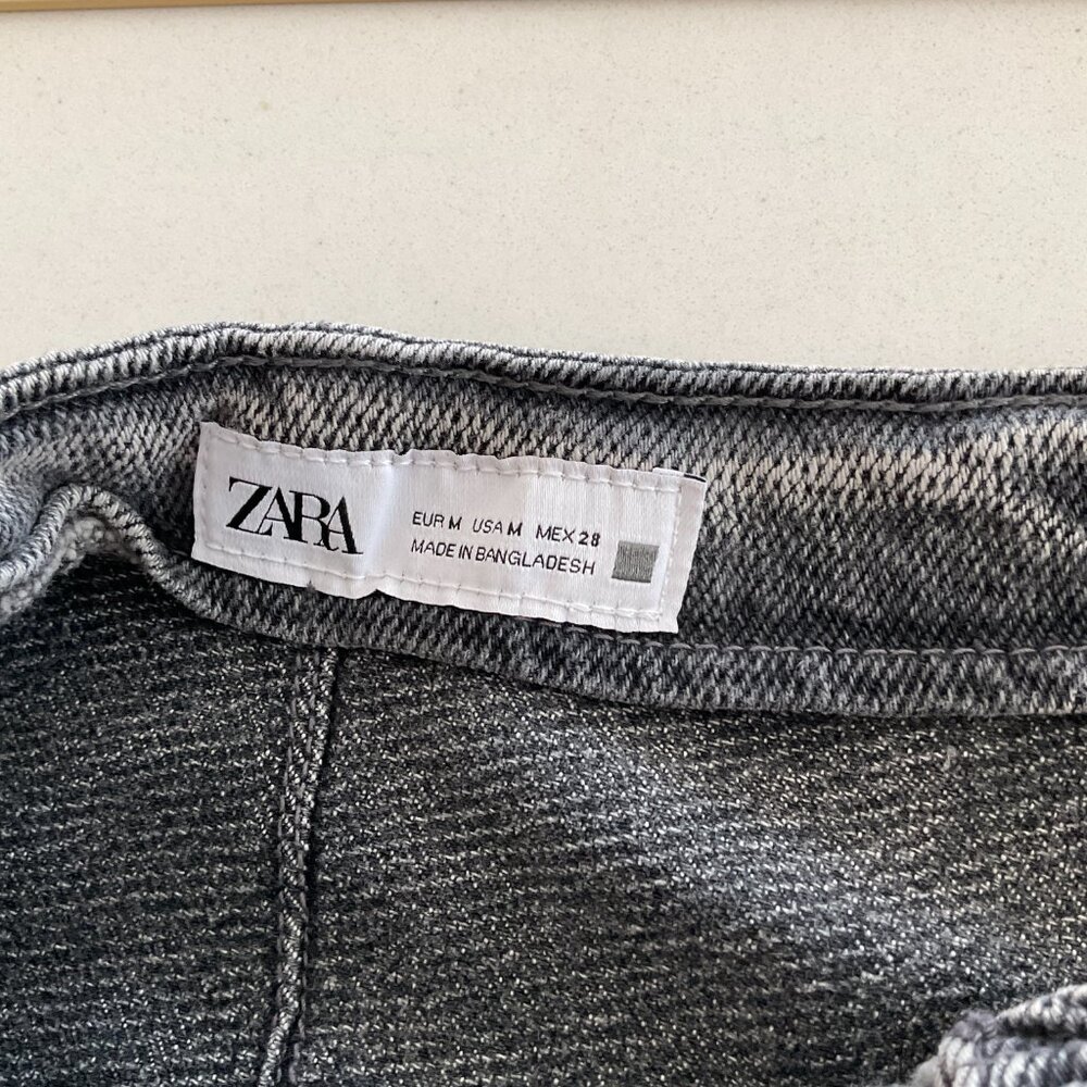 ZARA Denim Crossover Midi Skirt in Dark Gray NWT Medium M NWT - Picture 11 of 16